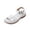 White, variant on Women's Low Wedge Heels Summer Comfortable Dressy Sandals Buckle Ankle Strap Open Toe Flower Wedge Sandals Navy 38