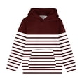 thumbnail image 4 of RXIRUCGD Sweat à Capuche Oversize Col Rond Mode Enfants Manches Longues Pull 4-14 Ans pour Filles et Garçons, Vin, Taille : 9 Ans, 4 of 7