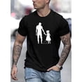 thumbnail image 1 of Dad And Daughter Print Men's Crew Neck Fashionable Short Sleeve Sports T-shirt, Comfortable And Versatile, For Summer And Spring, Athletic Style, Comfort Fit T-Shirt, As Gifts Tee For Adult, Men, Wom, 1 of 6