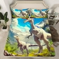 thumbnail image 2 of Manfei Tyrannosaurus Rex Queen Sheet Sets 4 Pieces, Kids Dinosaur Dino Flat Sheet, Jungle Wildlife Queen Fitted Sheet, Microfiber Room Decor, 2 of 7