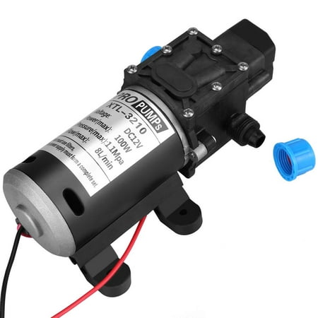 Diaphragm Pump, 12V 8L/Min High Pressure Self Priming Water Pump with Average Working Pressure 100psi for Wash Home Use, DC