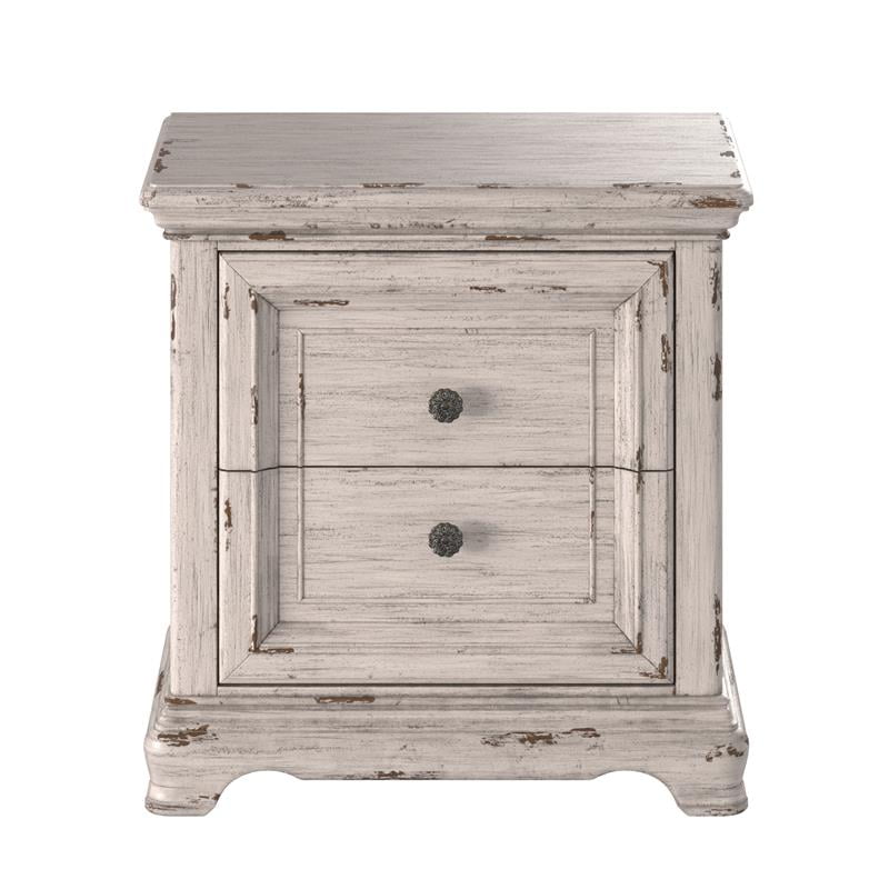 antique white wood nightstand