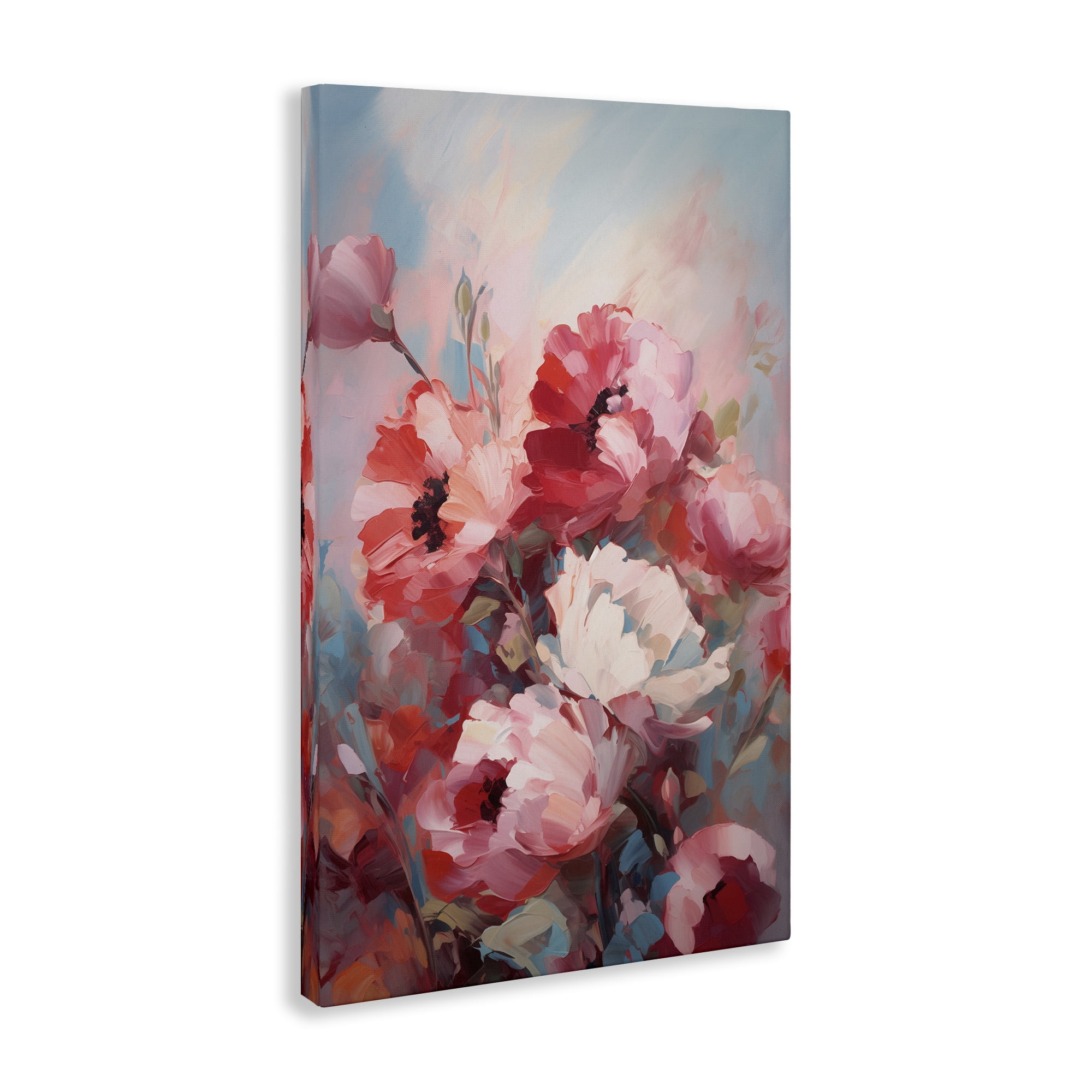 Stupell Industries Red & White Anemones Botanical & Floral Painting Gallery Wrapped Canvas Art Print Wall Art, 16 x 24