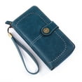 thumbnail image 5 of Womens Wallet Genuine Leather Large Capacity Wristlet Clutch Purse Credit Card Holder with RFID Blocking Blue, 5 of 5
