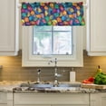 thumbnail image 2 of Yayeee Kitchen Valance Rod Pocket 54" x 18" Living Room Window Curtain, Vibrant Art Leaves Pattern, 2 of 6