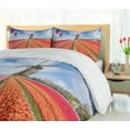 thumbnail image 5 of Ambesonne Netherlands Duvet Cover Sets, Tulips Field Windmill, 2-Queen, Vermillion Multicolor, 5 of 7