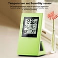 thumbnail image 4 of Weather Forcast Clock Solar Battery Powered Square LCD Display Timing Digital Temperature Humidity Meter for Home School Office Green, 4 of 8