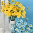 thumbnail image 2 of 6PCS Daisies Artificial Flowers Bouquets Fake Daisy Silk Flower Arrangements for Home Wedding Decoration, Yellow, 2 of 8