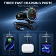 thumbnail image 2 of USB C 85W Car Charger for iPhone 17/16 Pro Max, PD & QC3.0 w/5 ft 45W Type Coiled Cable, Fast Car Phone Charger Adapter for iPhone 17Air/15 Pro, Samsung Galaxy S25/S24/S23, Pixel 10/LG/Android, iPad, 2 of 8