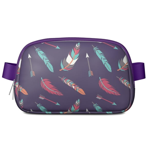Mini Fanny Pack Vintage Arrow and Feather Belt Bag for Women, Fashionable Waterproof Waist Pack with Adjustable Strap for Workout Running Traveling Hiking Cycling