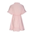 thumbnail image 5 of Women's Lace Short Sleeve Lace Stitching Large Peplum Dress Short Sleeve V-neck Dress, 5 of 6