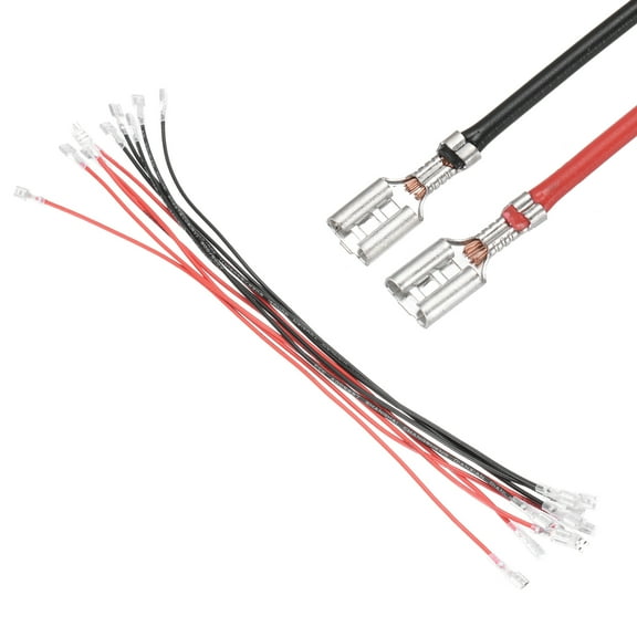 Uxcell 20Pcs Female Spade Crimp Terminal with Insulating Sleeve, 4.8mm and 6.3mm, Female Spade Quick Connector Kit