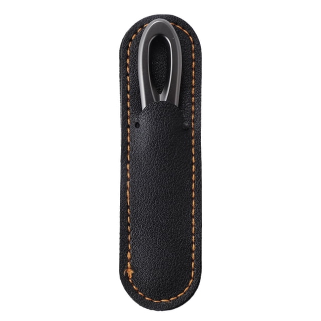 Lima de uñas de acero inoxidable con estuche de cuero, limas de uñas para hombres y mujeres