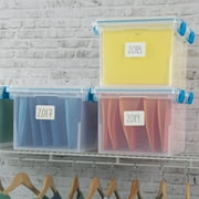 Sterilite Gasket Box, 32 Quart Clear Weather-Resistant Plastic File Storage Bin with Gasket Seal and Latch Lid, Blue