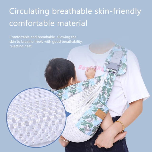 Portabebés transpirable de verano, portabebés de malla 3D ajustable con correas gruesas para los hombros y bolsillo para piscina y playa