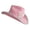 Pink, variant on Bride Pearls Letter Cowboy Cap with Shimmering Sequined Trim Design Wide Brims Pearls Letter Hat for Special Event