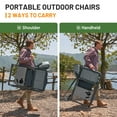 thumbnail image 4 of Timber Ridge XXL Foldable Directors Chair with Side Table, Extra Wide Camping Chairs for Adults Heavy Duty Supports 500 lbs, Oversized Folding Lawn Chair for Picnic Beach Sports Fishing, Grey, 4 of 9
