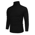 thumbnail image 1 of Suéter de cuello alto de manga larga slim fit para hombre Poriff, negro, 1 of 4