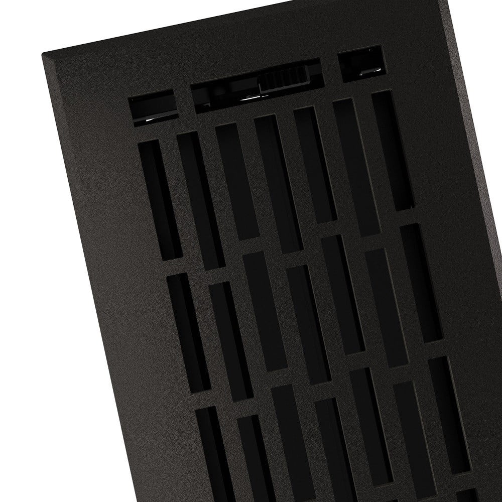 Imperial RG3390 Cast Iron Geneva Design Louvered Floor Register - 4inch x 12inch Duct Opening