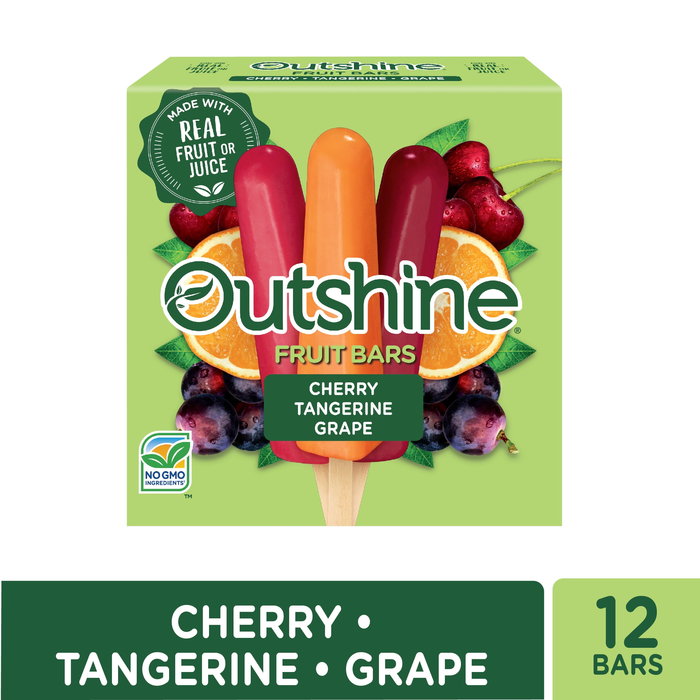 Outshine Cherry, Tangerine, Grape Fruit Ice Bars, 12 count, 18 fl oz