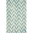 thumbnail image 2 of Safavieh Dip Dye Lara Distressed Wool Area Rug, Ivory/Turquoise, 6' x 9', 2 of 11