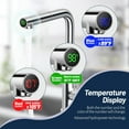 thumbnail image 2 of Pull Down Sprayer Kitchen Faucets, Temperature Digital Display Single Handle Faucet for Kitchen Sink High Arc Pull Out Water Tap with Deck Plate Chrome, 2 of 14