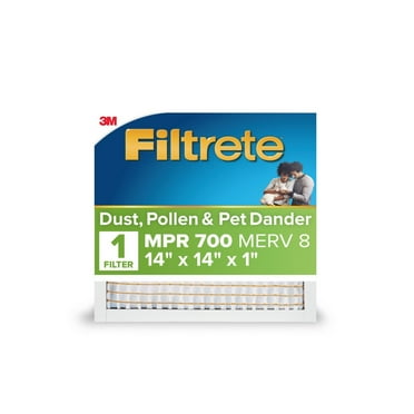 Filtrete 14x14x1 HVAC Furnace Air Filter, MPR 700 MERV 8, Dust, Pollen, and Pet Dander Reduction, 1 Filter