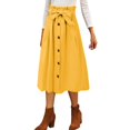 thumbnail image 2 of Vedolay Midi Skirts Women's Floral Print High Waist Ruffle Asymmetrical Hem Long Skirt,Yellow One Size, 2 of 3