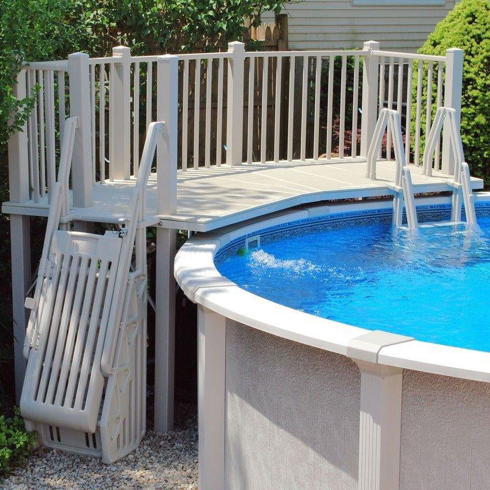 Vinyl Works Uv Resistant Above Ground Fan Deck Kit Pool Ladder, Resin, 5 x 13.5 ft, 580.0 lbs