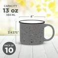 thumbnail image 5 of Ceramic Campfire Mug 13 oz. Set of 10, Bulk Pack - Speckled Camping Tea Cups - Grey, 5 of 5