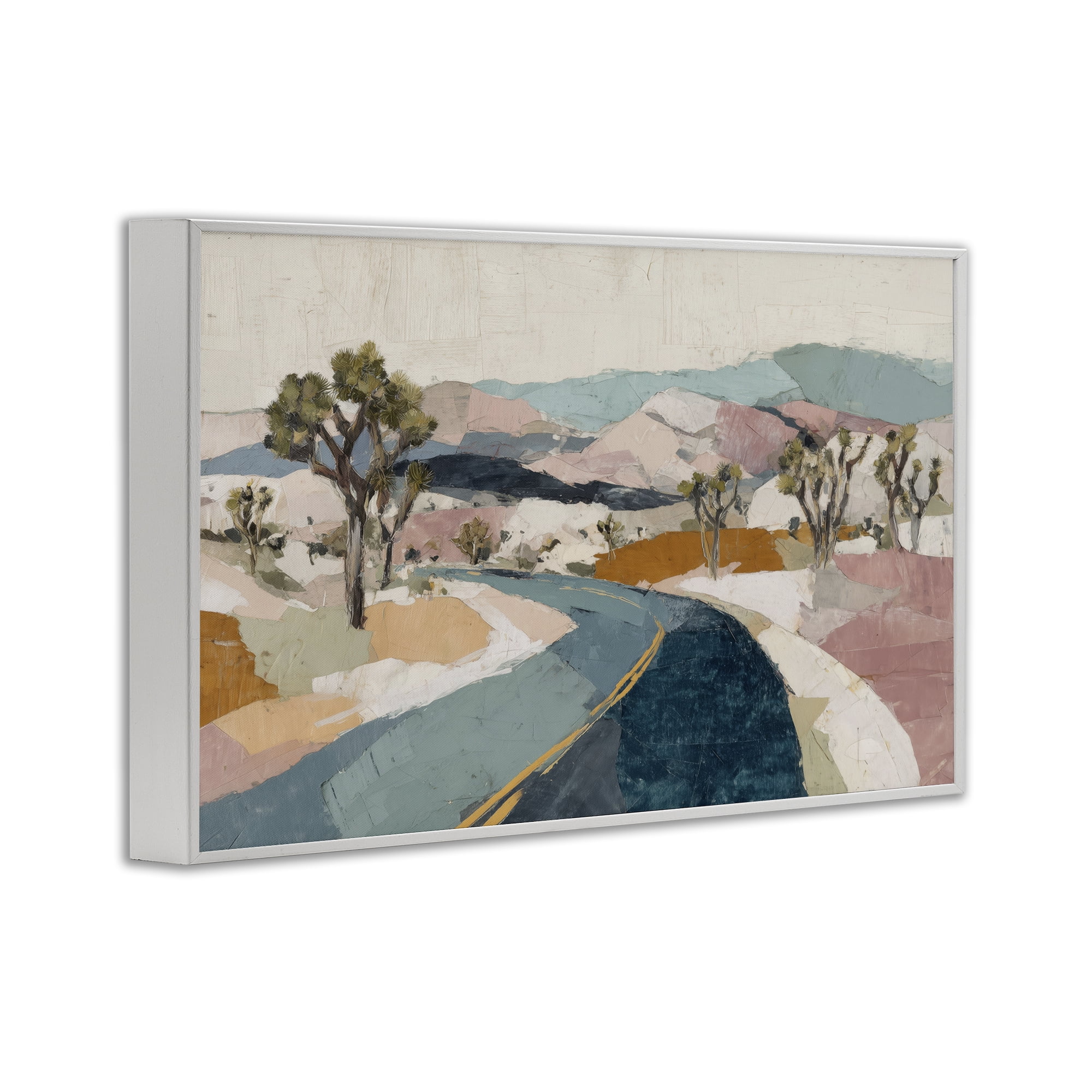 Stupell Industries Desert Highway Through Joshua Trees White Framed Giclee Art, design by Chromatic Storm Studio