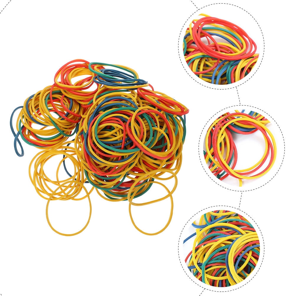 Luxshiny Assorted Color Rubber Bands, Strong Elastic Natural Rubber, Versatile Office and Home Use, 100 Count Colorful Bands