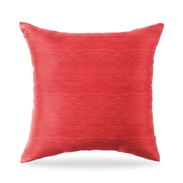 Mainstays 16 in x 16 in Red Solid Texture Outdoor Pillow, Red