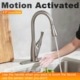 thumbnail image 3 of Sunrinx Motion Sensor Kitchen Faucet Touchless Pull Down Sprayer Brushed Nickel, Deck Plate, 3 of 12
