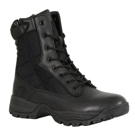 Mens 7 Inch Side Zipper - Milwaukee Leather Milwaukee Leather Mens 9in Black Leather Tactical Boots with Side Zippers - 7 Black 7
