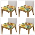 thumbnail image 2 of Gaeub Sunflower Cornflower Poppy Square Chair Seat Covers, Stretch Fitted Printed Chair Seat Cushion Cover for Kitchen, Office - One Size, 2 of 9