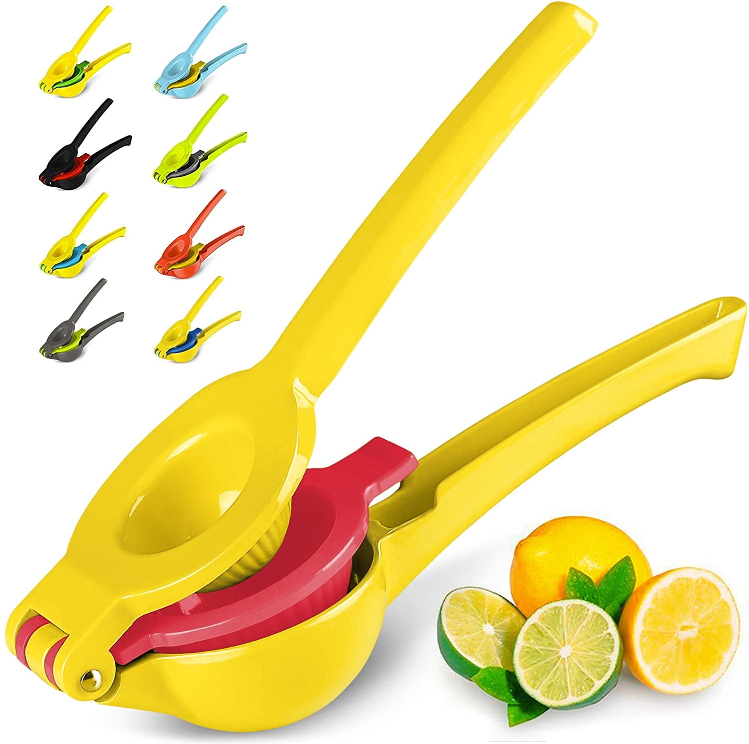 Zulay Kitchen Lime Lemon Squeezer 2 in 1 Manual Citrus Metal Juice