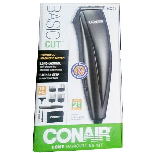 Conair HC108RDG Basic Cut 10Piece Home HairCutting Kit 4 Comb