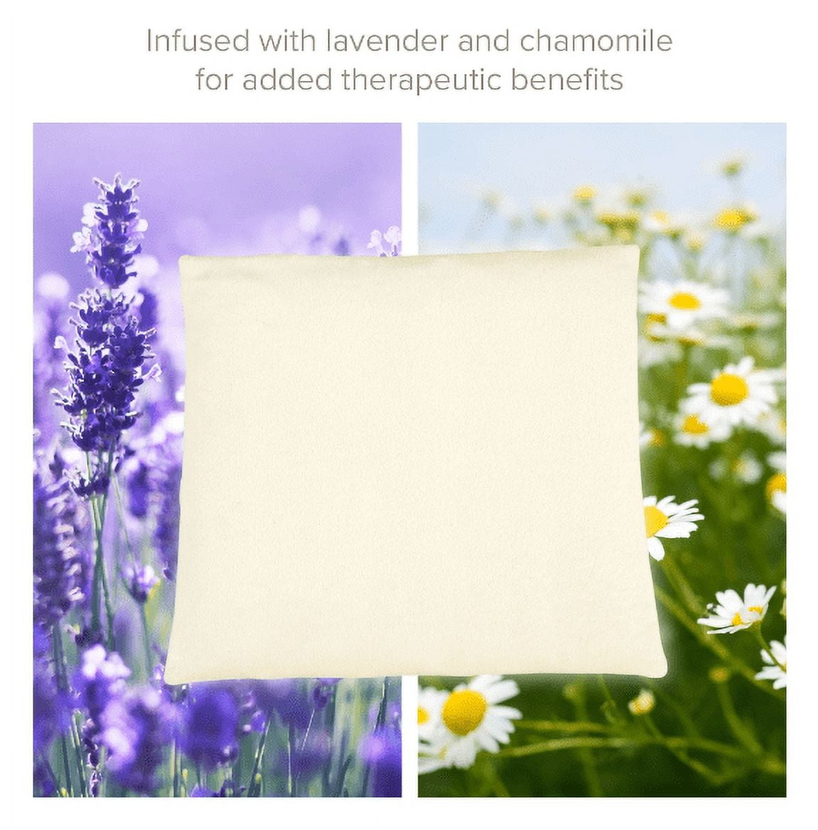 Bed Buddy Microwaveable Heating Pad with Lavender for Back & Neck Pain, Chamomile Scented, White