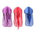 thumbnail image 4 of 3PCS Hombres Silky Headwrap Pérdida de cabello Sombrero de pirata + Rojo + Púrpura, 58 cm + Rojo + Morado Hugo Mujer Hombre Durag Sombreros, 4 of 7