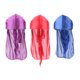 thumbnail image 4 of 3 piezas de turbante de seda para hombre, estilo durag, para la pérdida de cabello, gorro pirata - Azul + Rojo + Morado, 58 cm, 4 of 7