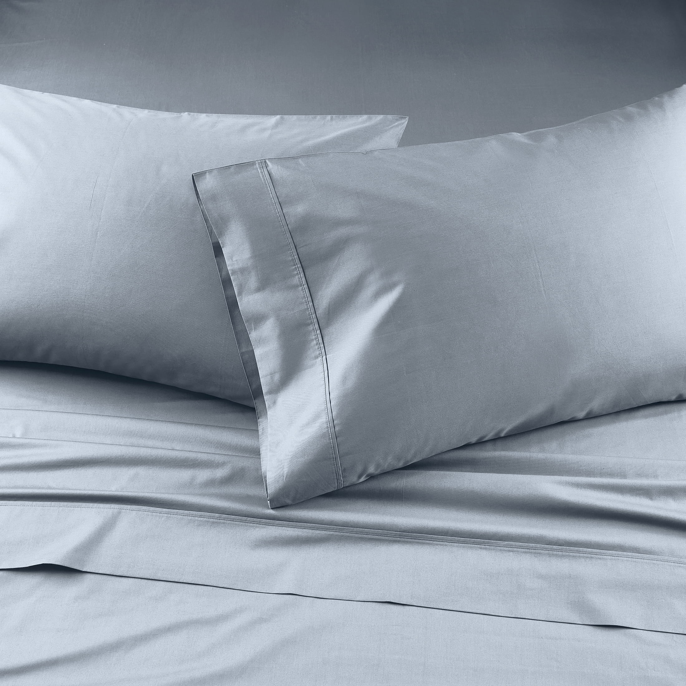 Better Homes & Gardens Soft Silver Cotton Percale Pillowcases, King (2 Count)
