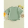 thumbnail image 5 of FEORJGP Toddler Boy Girls Summer Daily Clothes Newborn Baby 0-2Y Crew Neck Romper Letter Print Short Sleeve Jumpsuit Casual Cute Daily Set, 5 of 9
