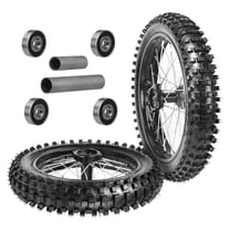 17" Front 14" Rear Dirt Bike Wheel Set – 70/100-17 & 90/100-14 Tire and Rim Assemby with Tubes, 12mm 6202RS Bearing & Axle Spacer Fits 110cc 125cc 140cc 150cc 160cc Pit Bike Apollo SSR Taotao Coolste