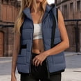 thumbnail image 2 of larppty Womens Puffer Vest Sleeveless Casual Loose Fit Winter Warm Lightweight Stand Collar Down Jacket Coats Outwear (Navy, XL), 2 of 9