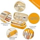 thumbnail image 3 of Estuche de bolígrafo de gran capacidad para oficina, colegio, escuela, almacenamiento grande, bolsa alta, funda cartuchera, organizador, amarillo, naranja + crema, 3 of 5