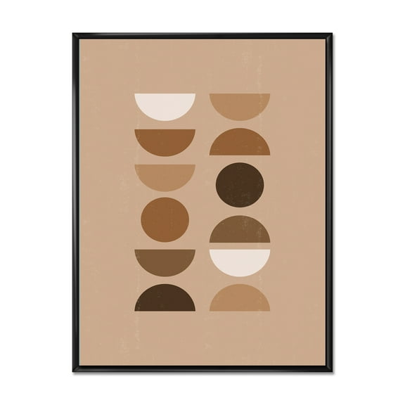 Abstract Moon and Sun Geometric Print II' 12" x 20" Framed Painting Canvas Art Print, by Designart