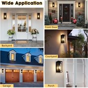 Outdoor Wall Light Fixture Wall Sconce Waterproof Black Exterior Sconce Porch Lights with Glass Shade, Modern Outdoor Light Fixtures Wall Mount for Patio, Front Door, Patio, Entryway, 1-Pack