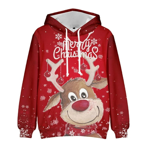 Sudadera Con Capucha de Navidad Para Hombre Moda Casual Con Blusa de Patchwork Con Estampado 3D Odeerbi ODB195370