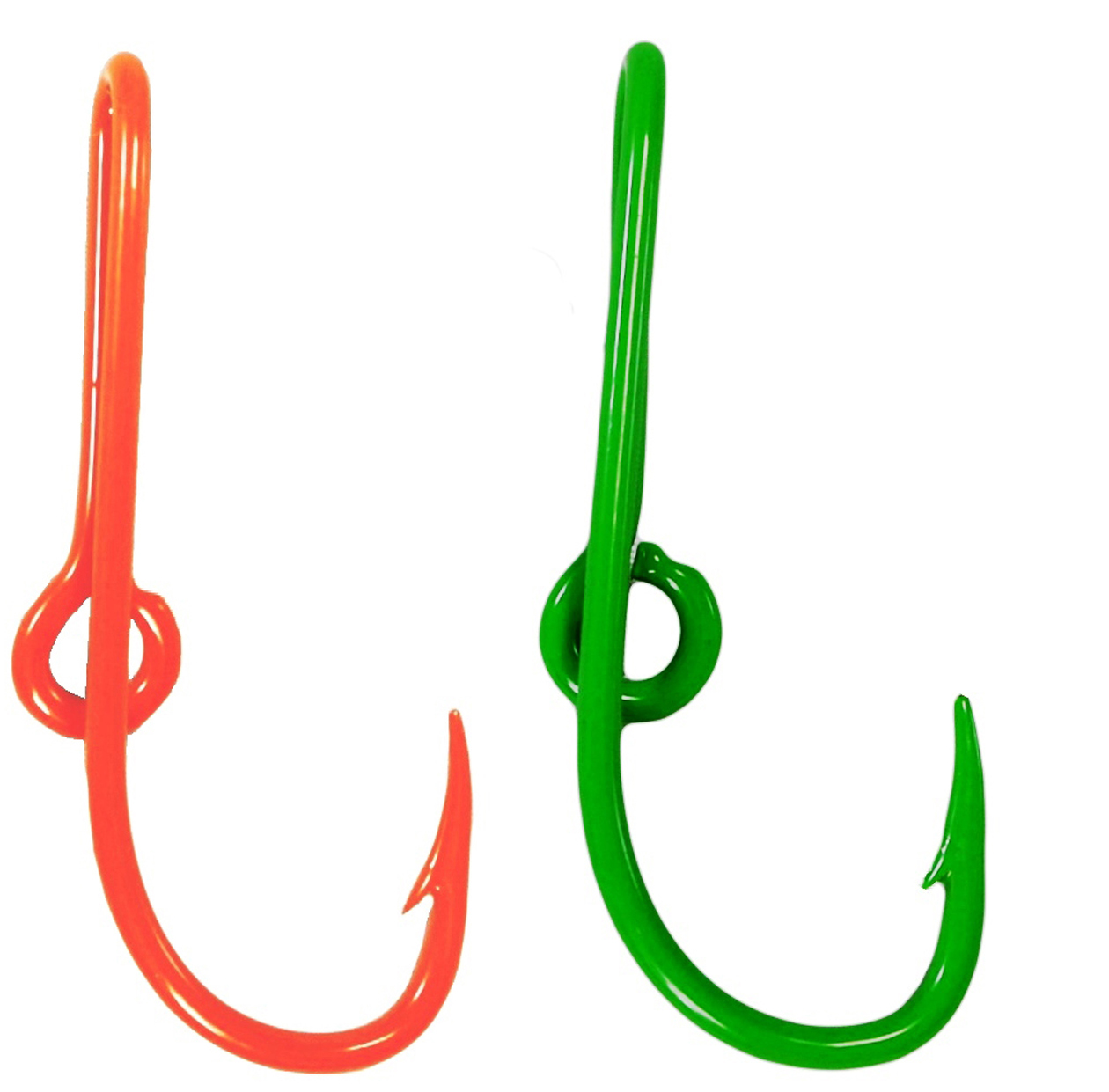 Custom Colored Eagle Claw Hat Fish Hooks for Cap -Set of Two Hat pins- One Bright Orange and One Lime Green Hat Hook Money/Tie Clasp - image 2 of 3